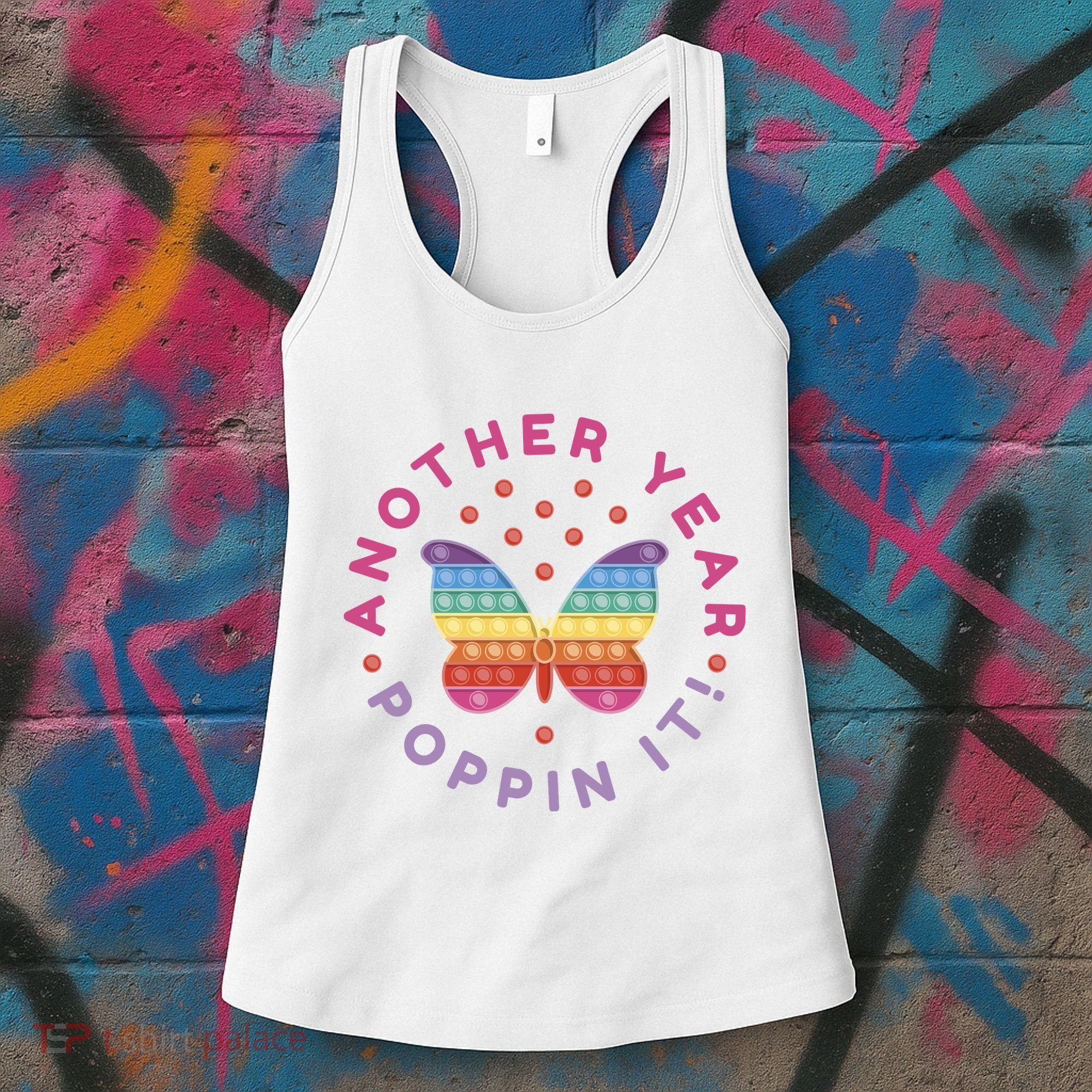 Another Year Poppin It Butterfly Push Pop Women's Tank Top