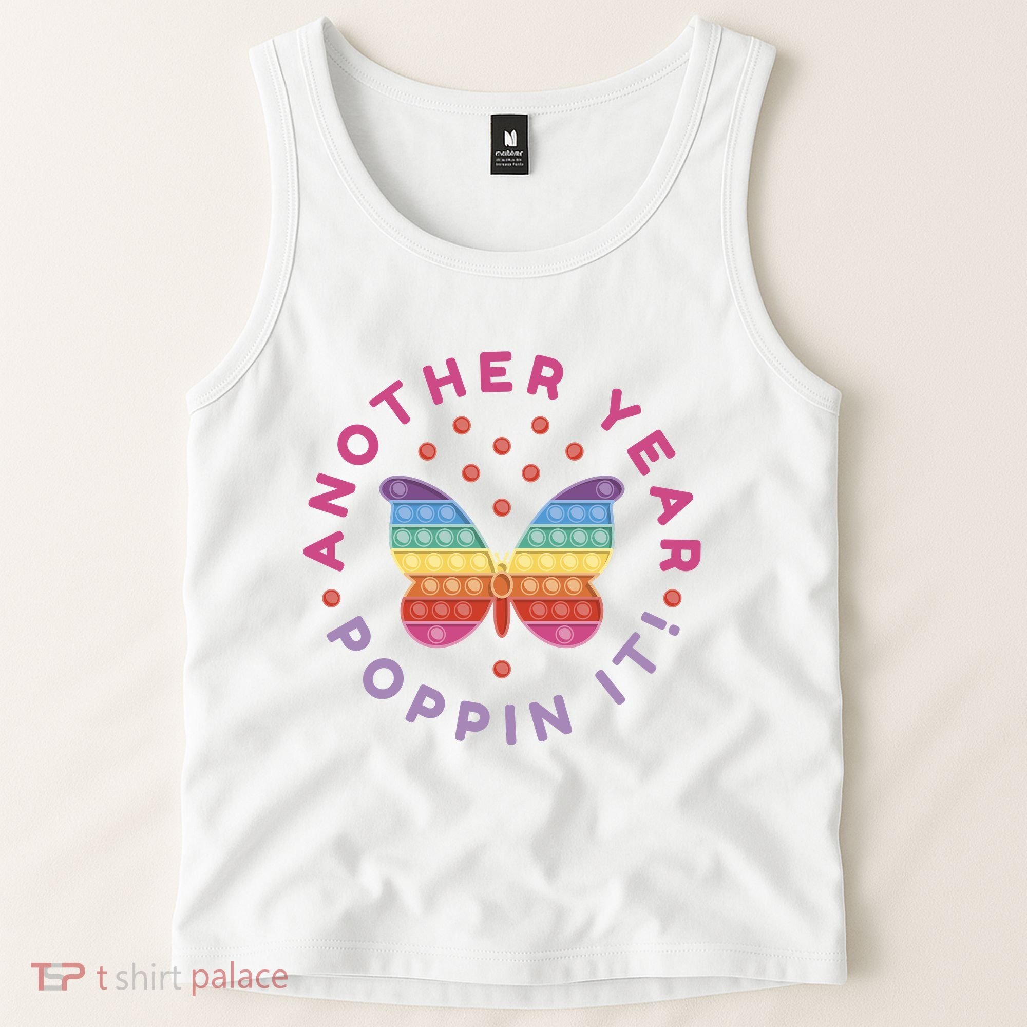 Another Year Poppin It Butterfly Push Pop Tank Top