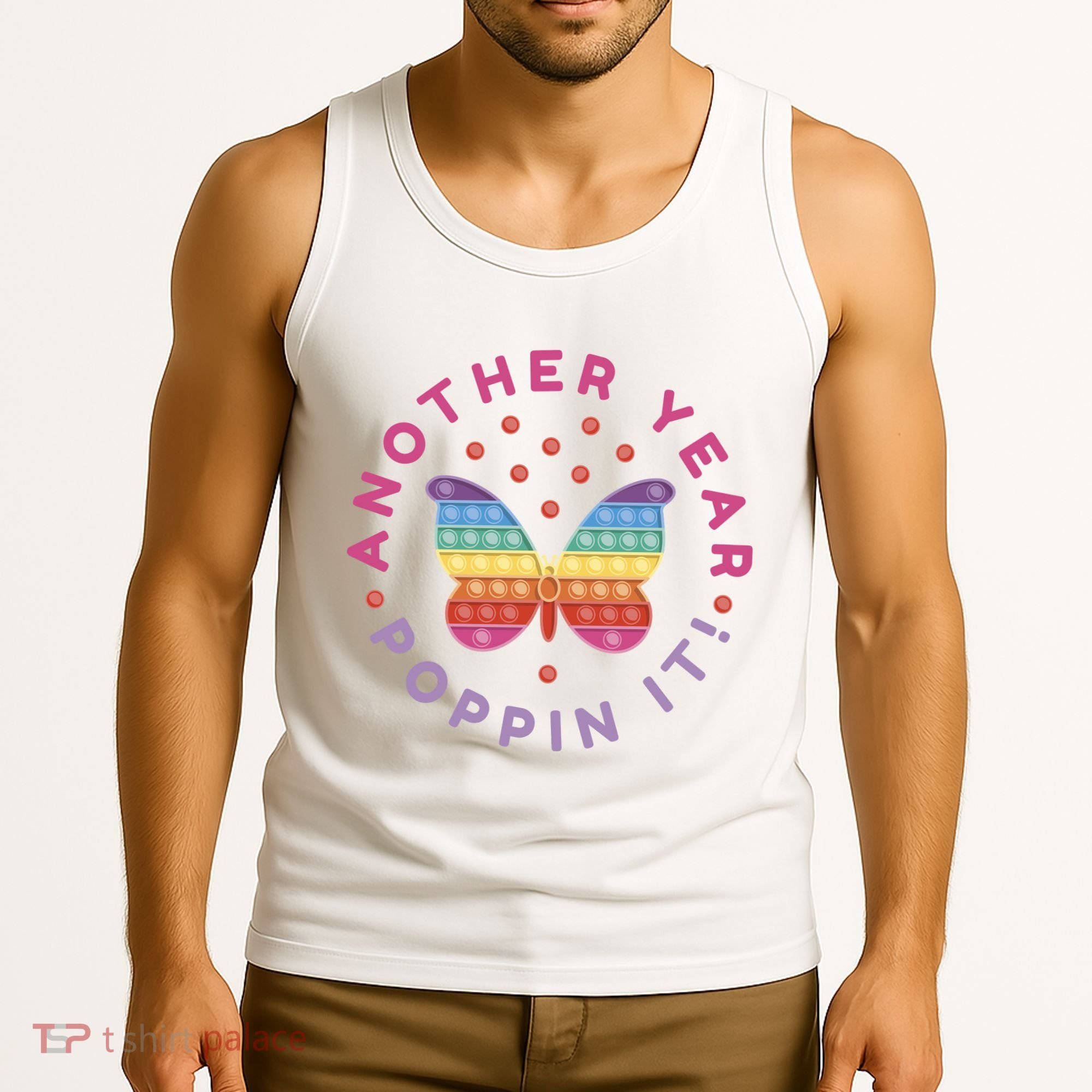 Another Year Poppin It Butterfly Push Pop Tank Top