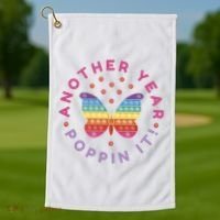 Another Year Poppin It Butterfly Push Pop Golf Towel thumb 1