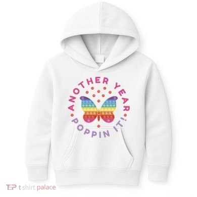 Another Year Poppin It Butterfly Push Pop Kids Hoodie