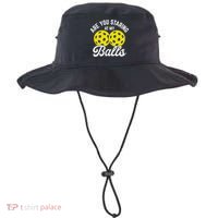 Are You Staring At My Balls Funny Pickleball Bucket Hat thumb 0