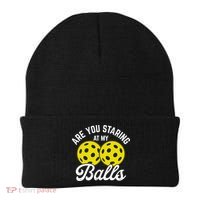 Are You Staring At My Balls Funny Pickleball Beanie thumb 0