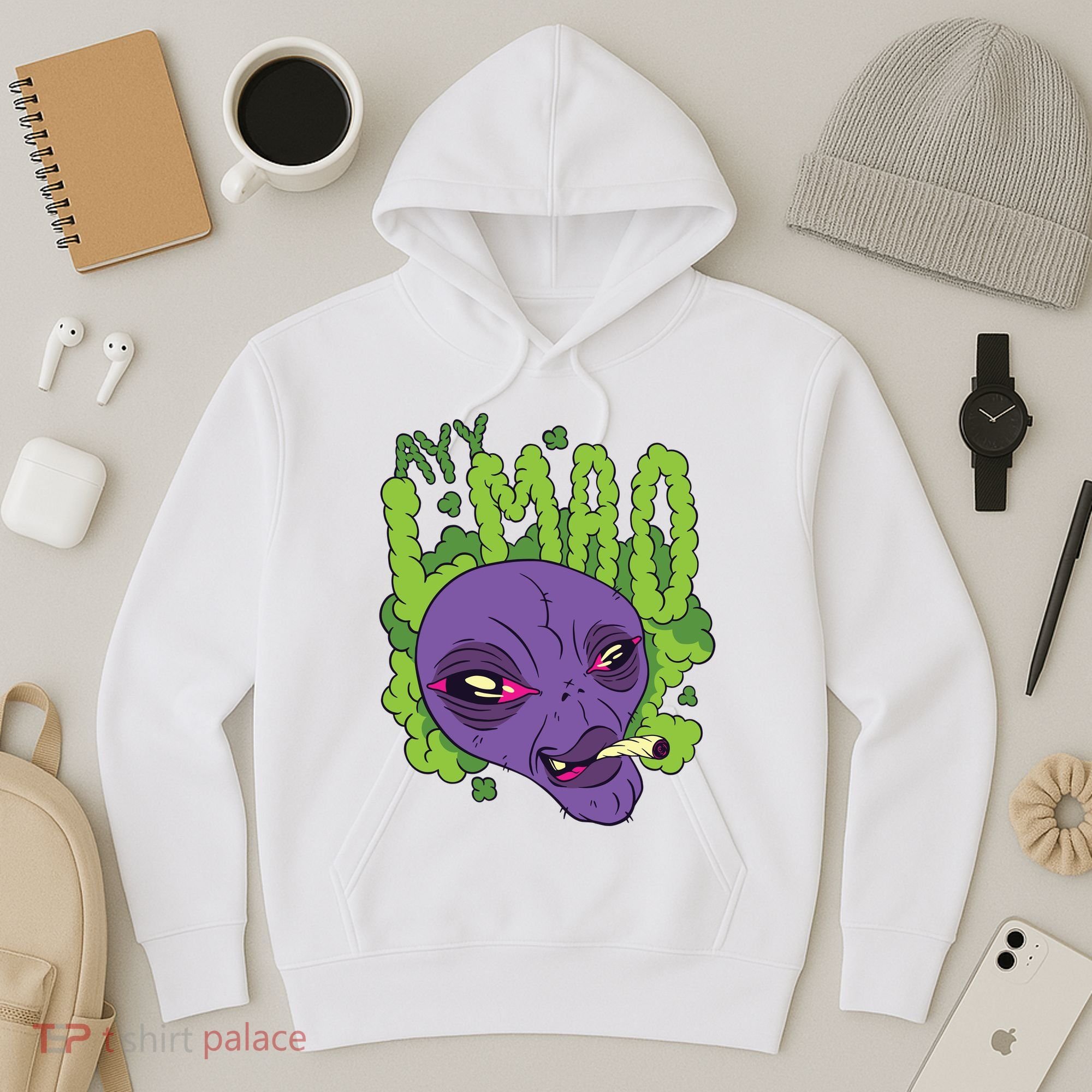 Ayy Lmao Marijuana Alien Hoodie