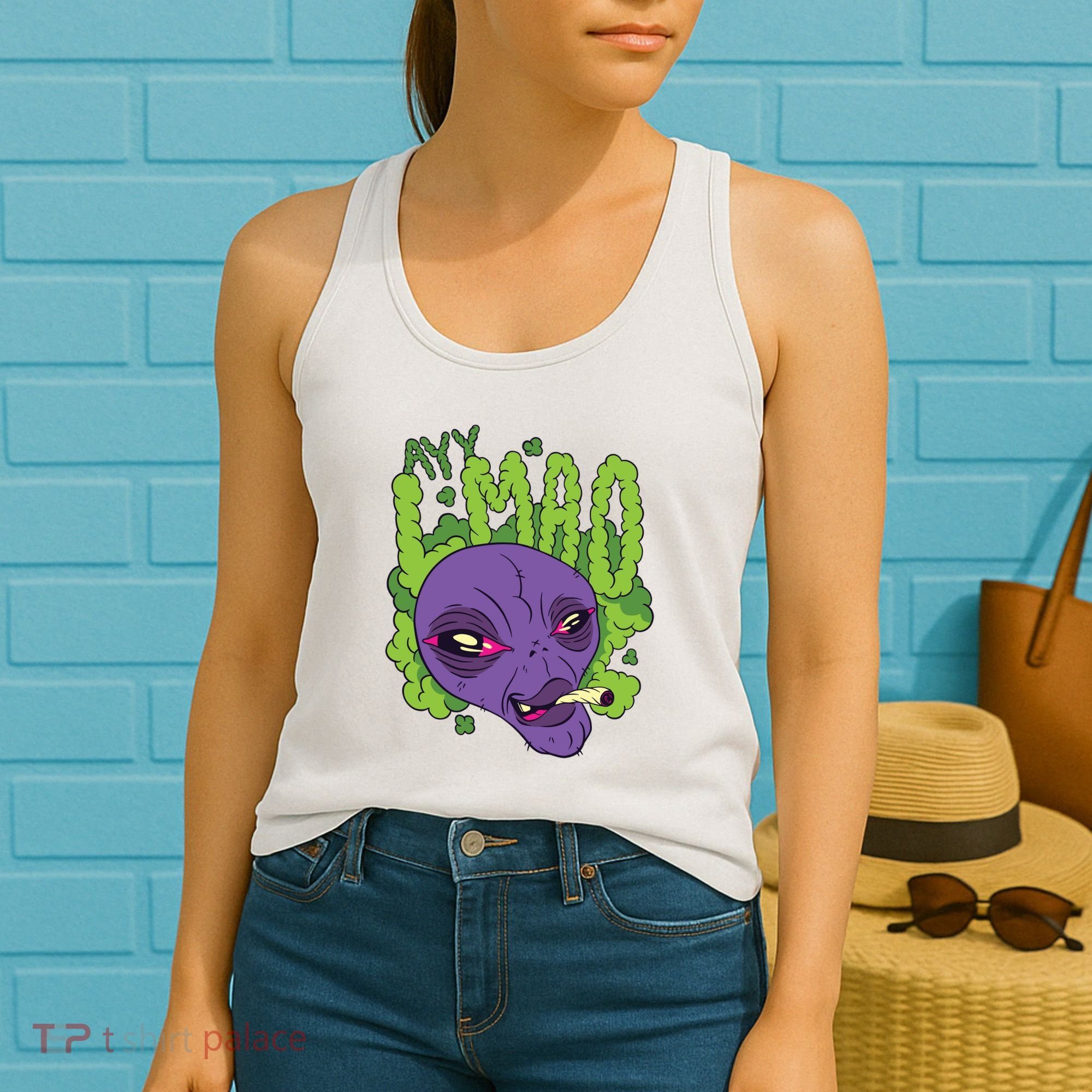 Ayy Lmao Marijuana Alien Women's Tank Top