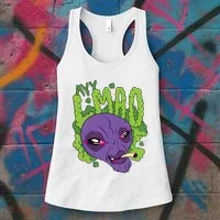 Ayy Lmao Marijuana Alien Women's Tank Top thumb 3