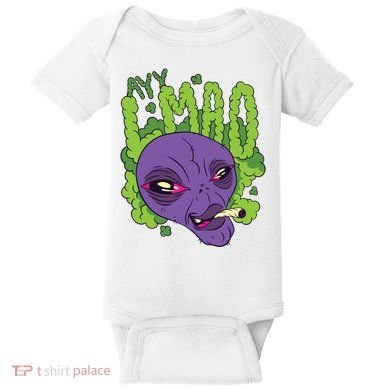 Ayy Lmao Marijuana Alien Baby Bodysuit
