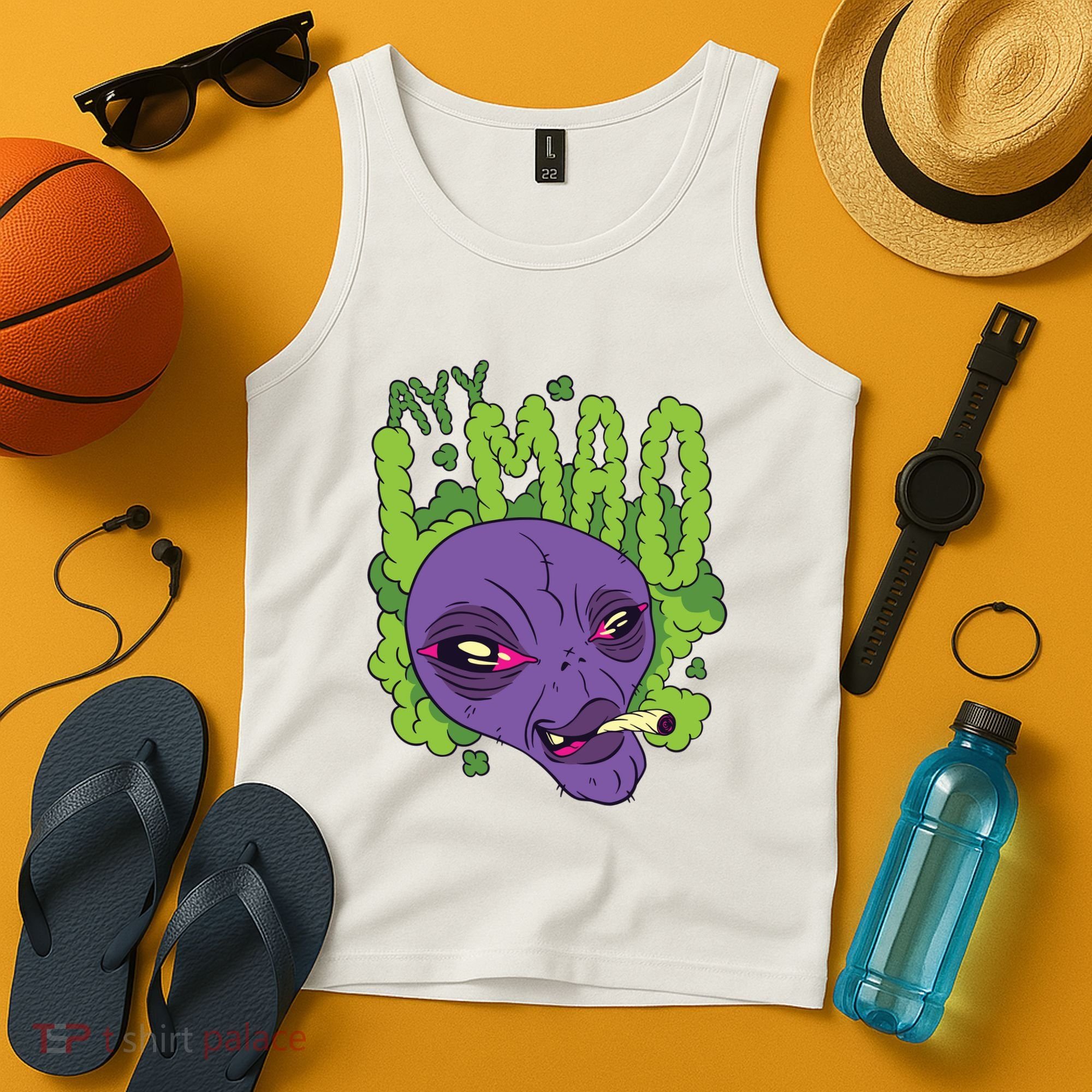 Ayy Lmao Marijuana Alien Tank Top