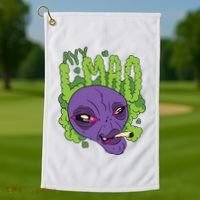 Ayy Lmao Marijuana Alien Golf Towel thumb 1