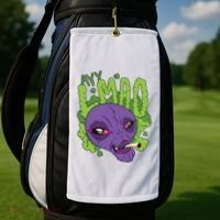 Ayy Lmao Marijuana Alien Golf Towel thumb 2