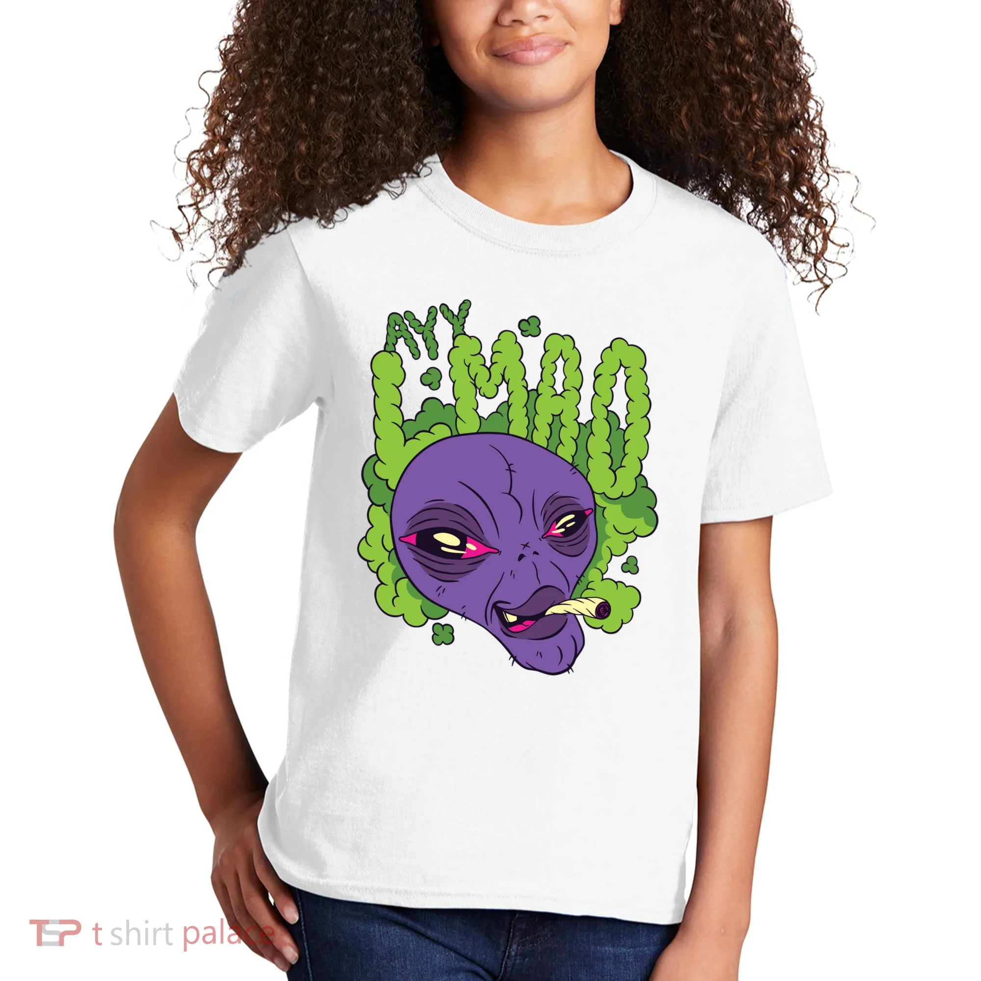 Ayy Lmao Marijuana Alien Kids T-Shirt