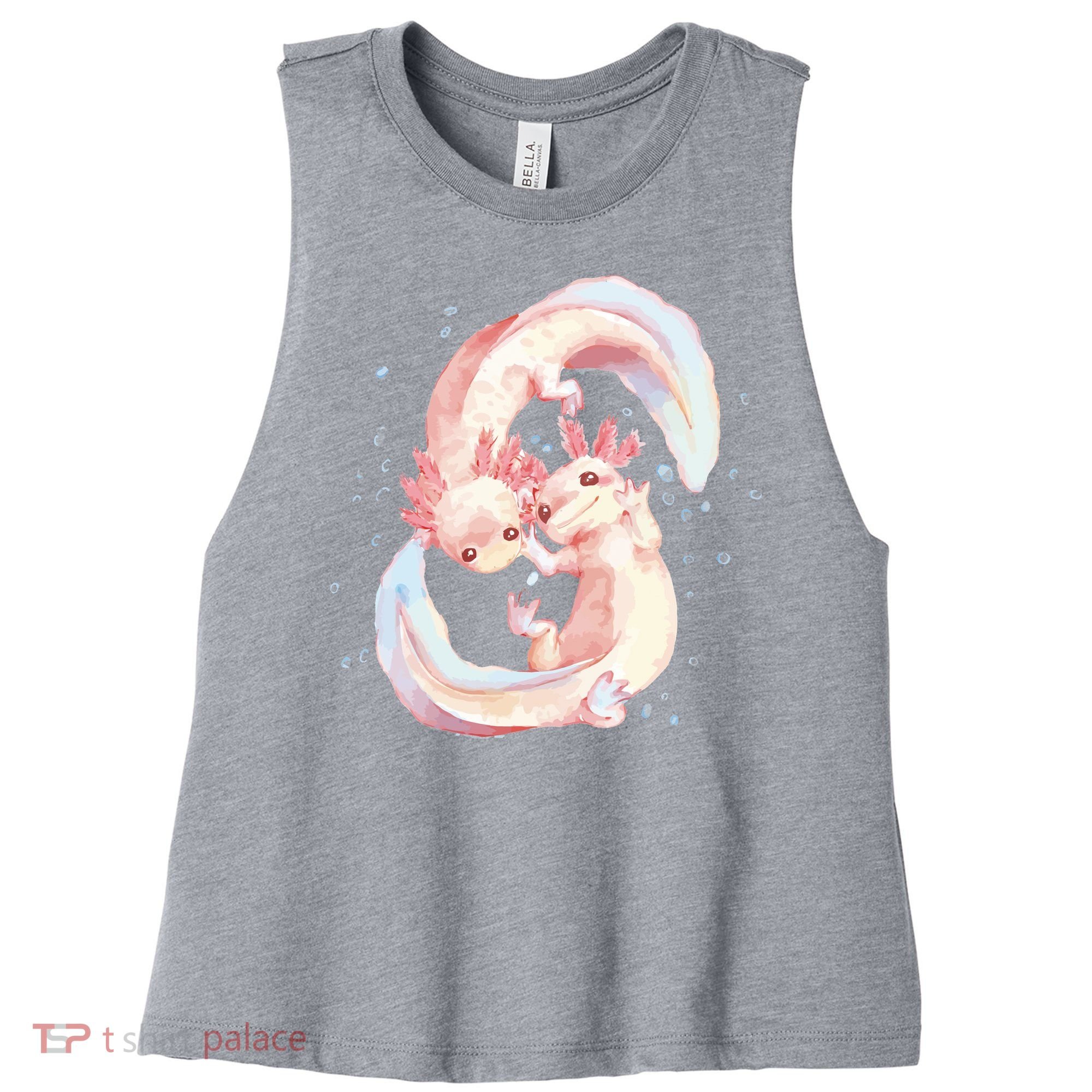 Axolotl Ying Yang Women's Racerback Cropped Tank