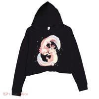 Axolotl Ying Yang Crop Fleece Hoodie thumb 0