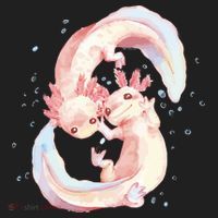 Axolotl Ying Yang Crop Fleece Hoodie thumb 2