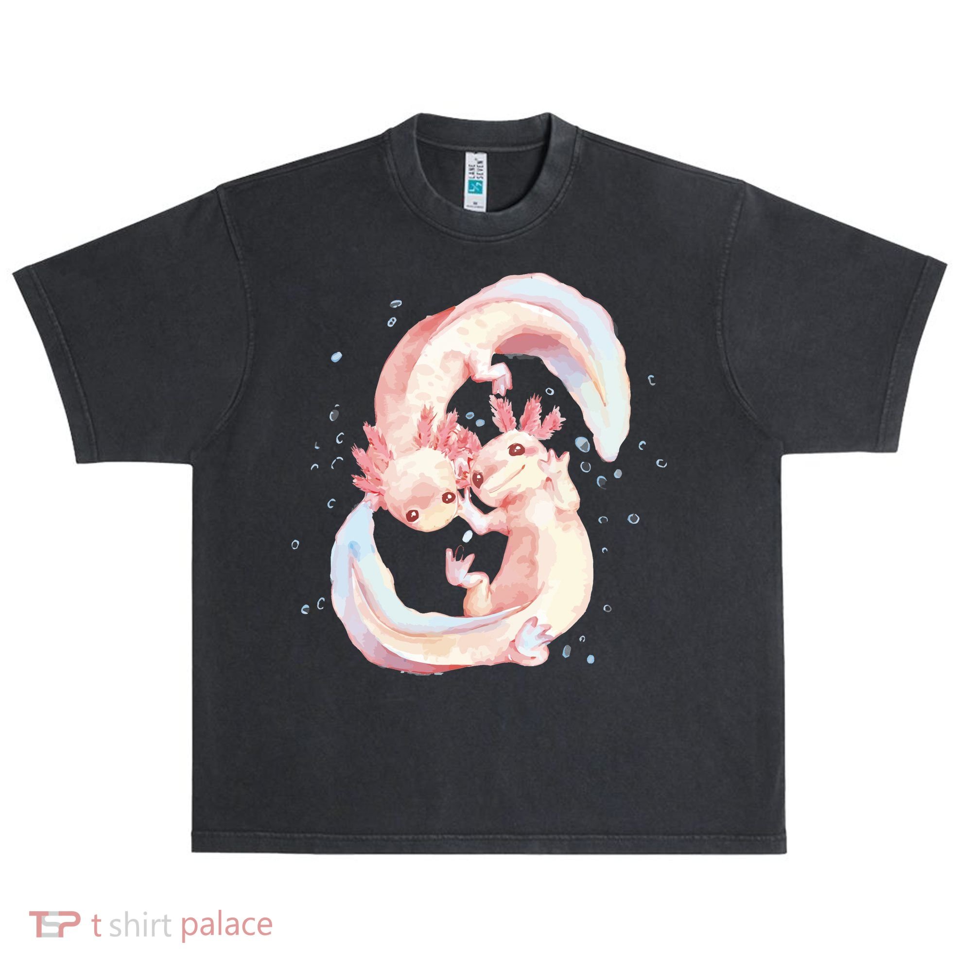 Axolotl Ying Yang Urban Oversized Heavyweight T-Shirt