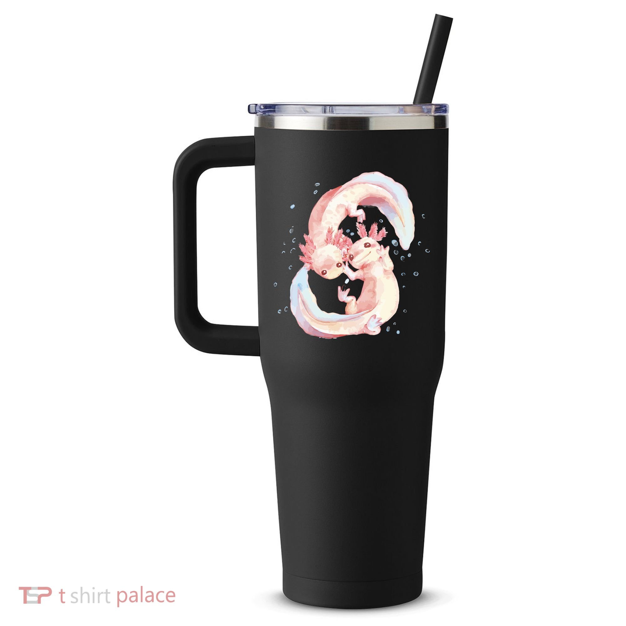 Axolotl Ying Yang 40oz Vacuum Insulated Stainless Steel Travel Tumbler