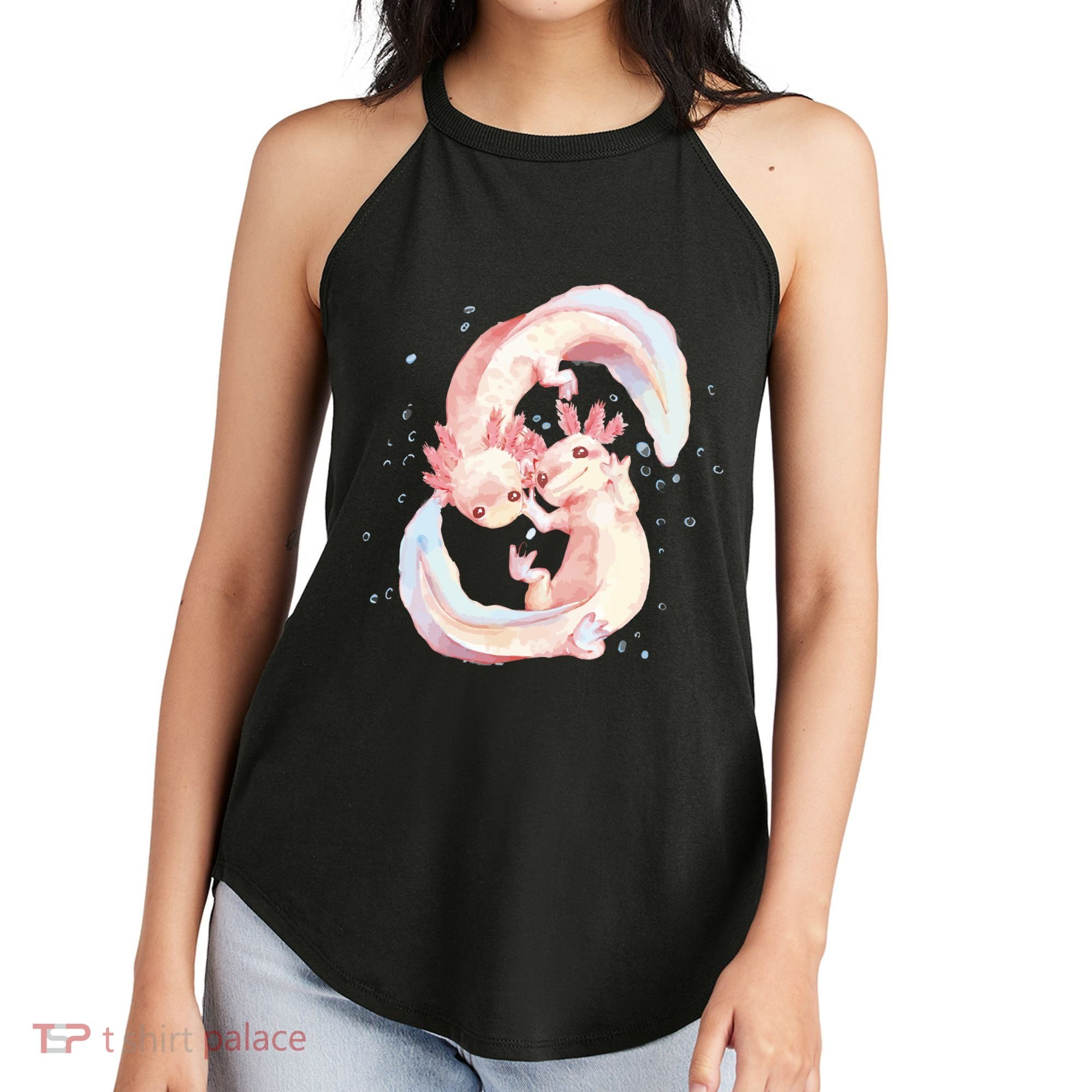 Axolotl Ying Yang Women's Perfect Tri Rocker Tank