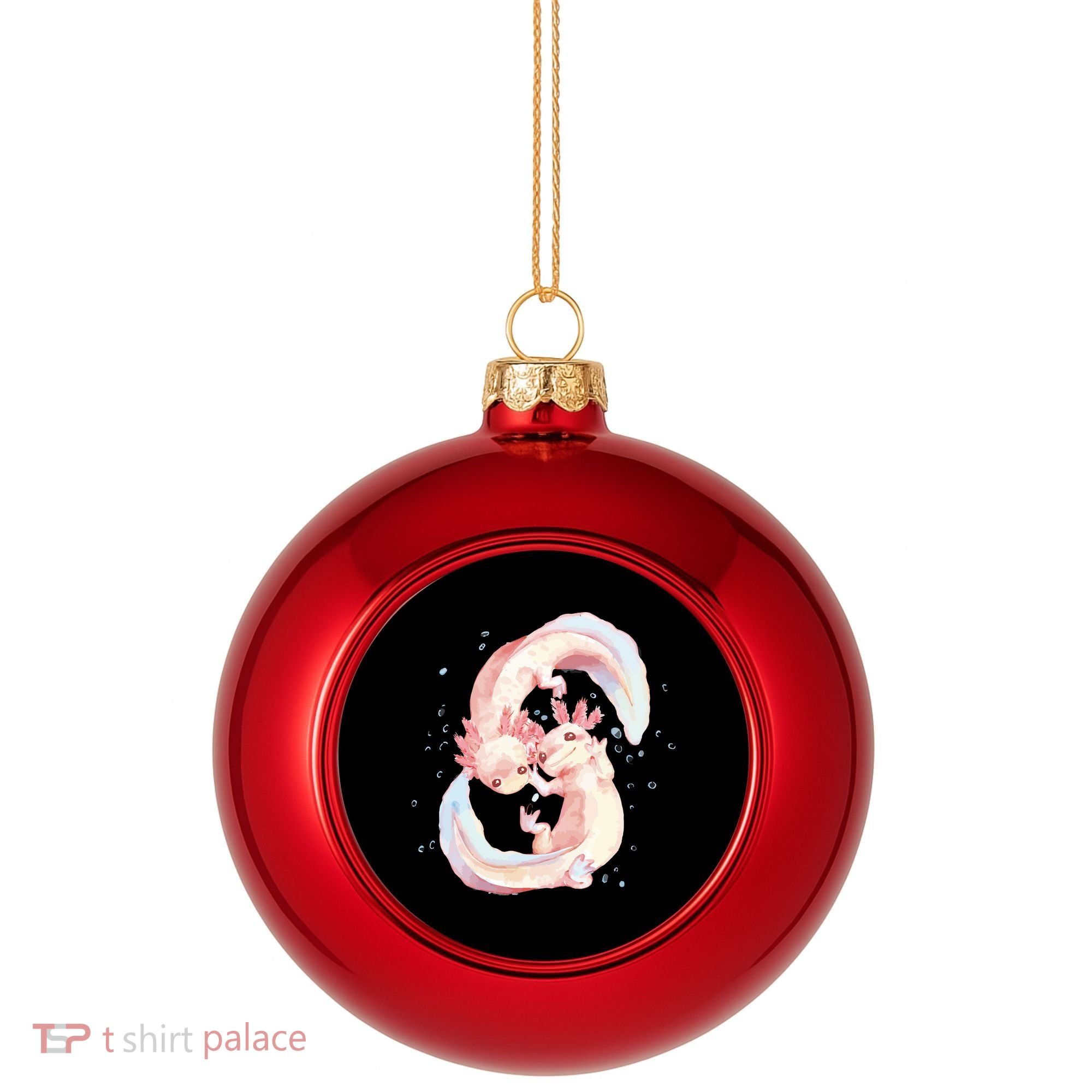 Axolotl Ying Yang Plastic Christmas Ball Ornament