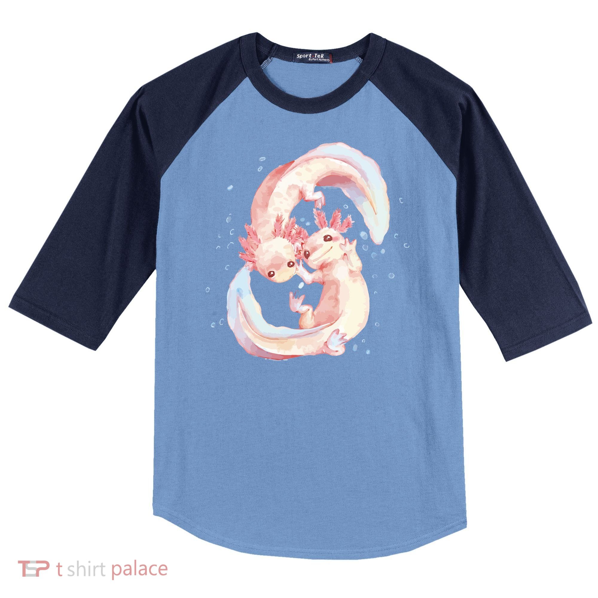 Axolotl Ying Yang Raglan Baseball Sleeve Shirt