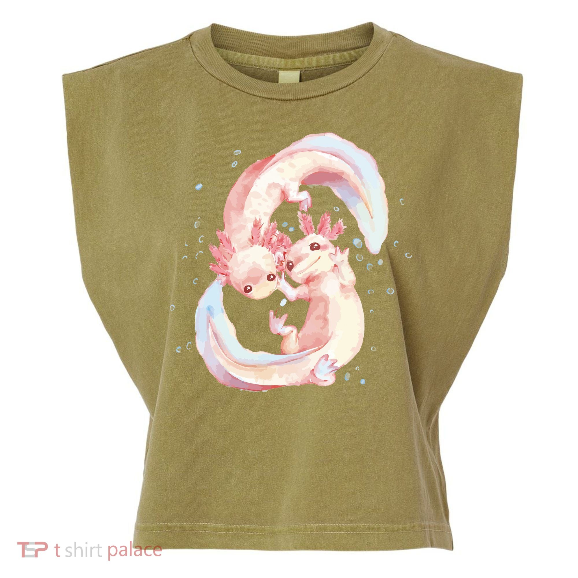 Axolotl Ying Yang Garment-Dyed Women's Muscle Tee