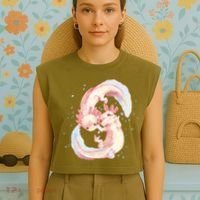 Axolotl Ying Yang Garment-Dyed Women's Muscle Tee thumb 4