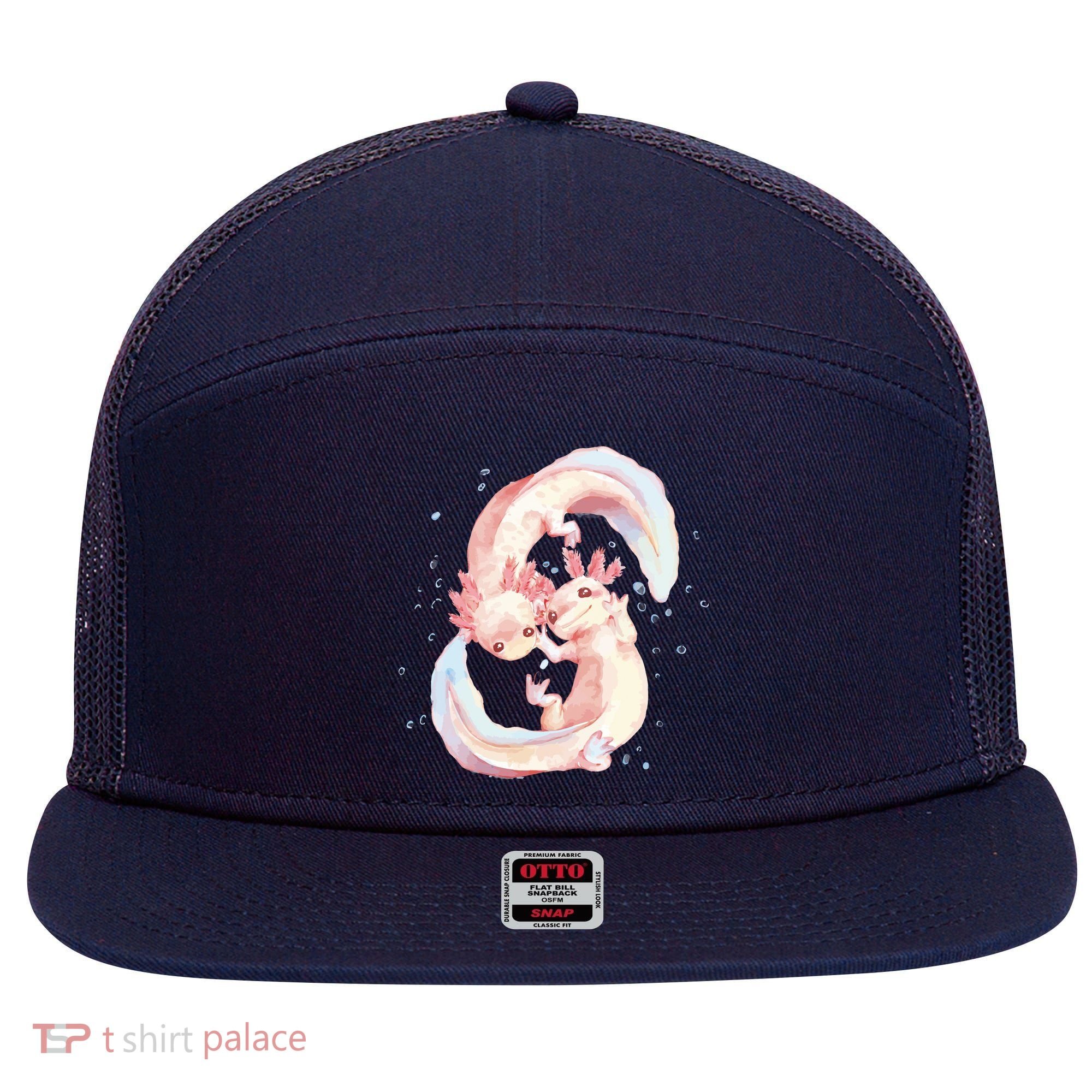 Axolotl Ying Yang 7 Panel Mesh Trucker Snapback Hat