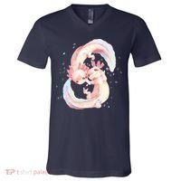 Axolotl Ying Yang V-Neck T-Shirt thumb 0