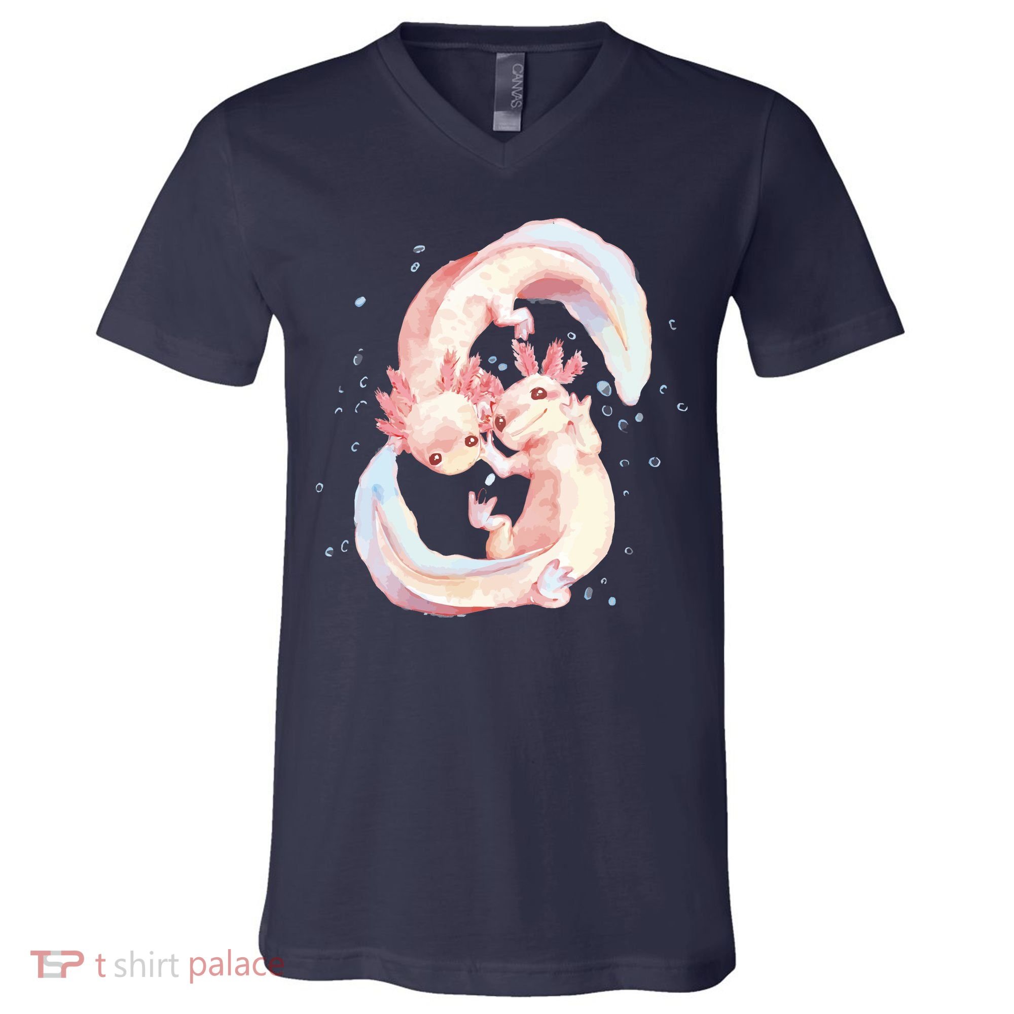 Axolotl Ying Yang V-Neck T-Shirt