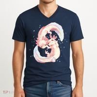 Axolotl Ying Yang V-Neck T-Shirt thumb 2