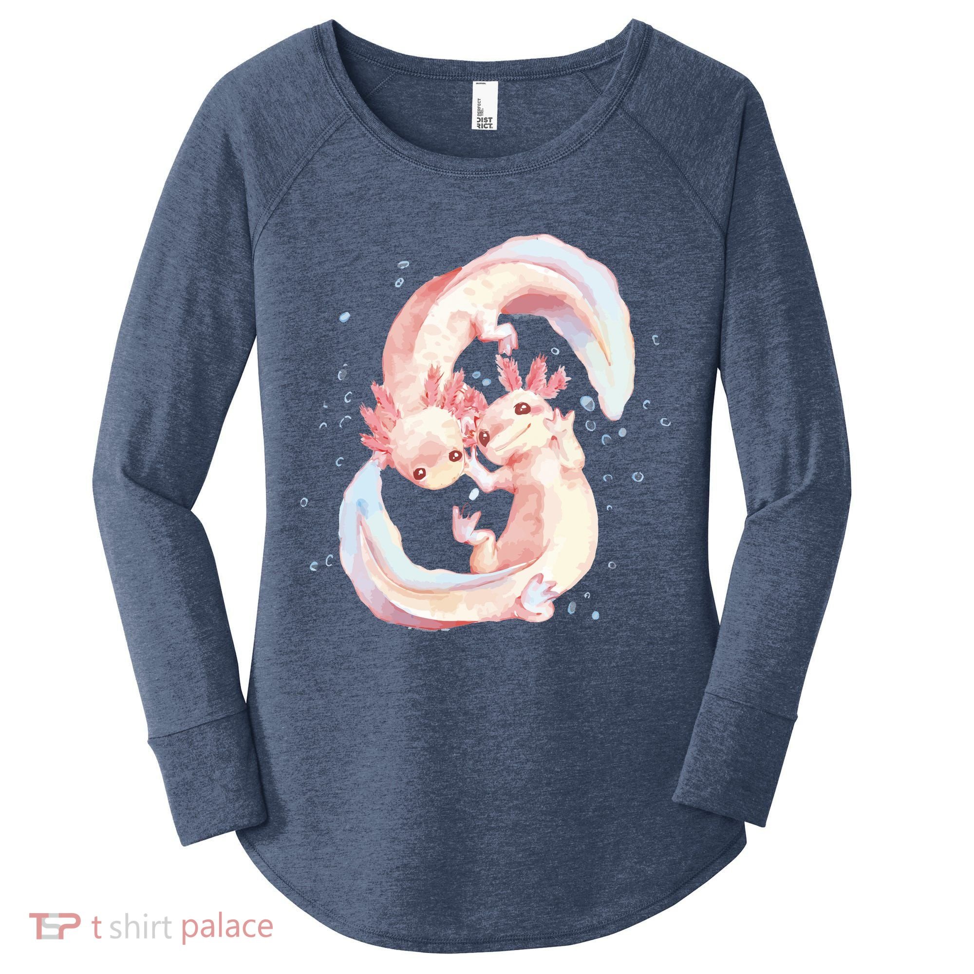 Axolotl Ying Yang Women's Perfect Tri Tunic Long Sleeve Shirt