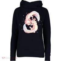 Axolotl Ying Yang Womens Funnel Neck Pullover Hood thumb 0
