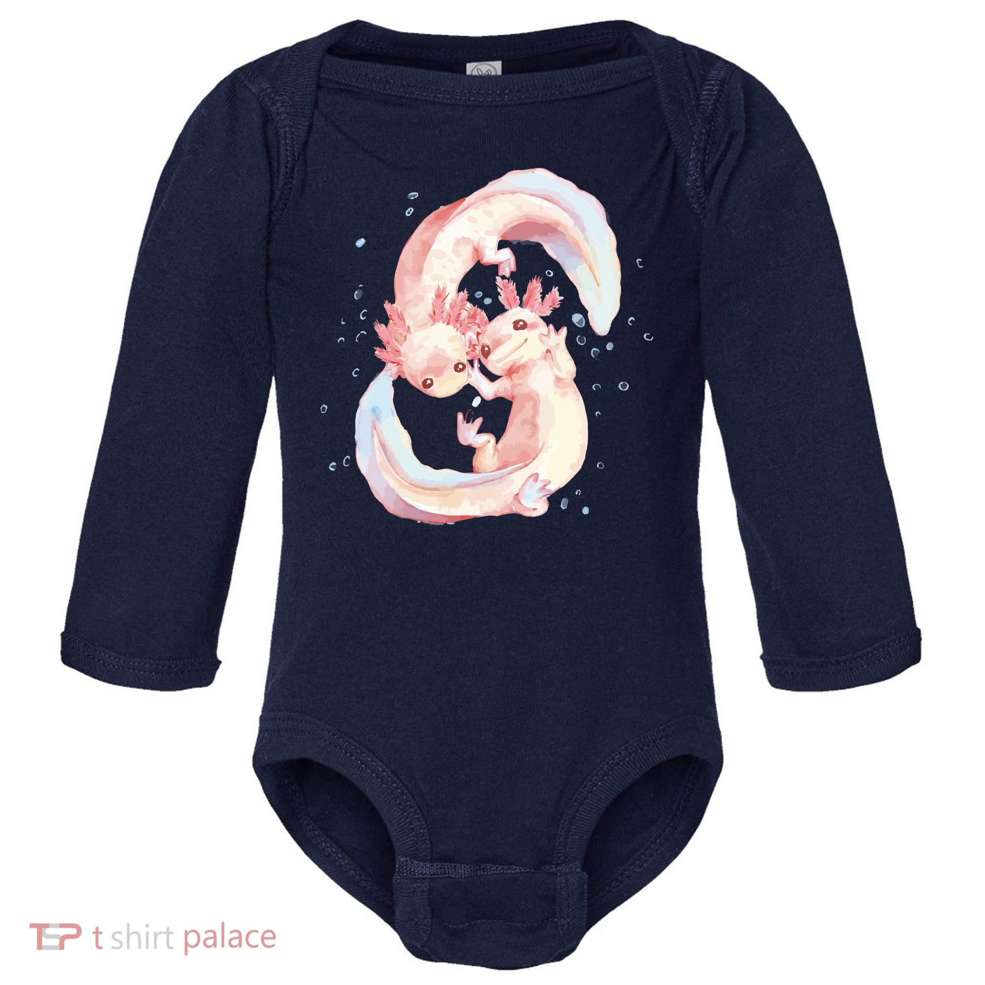 Axolotl Ying Yang Baby Long Sleeve Bodysuit