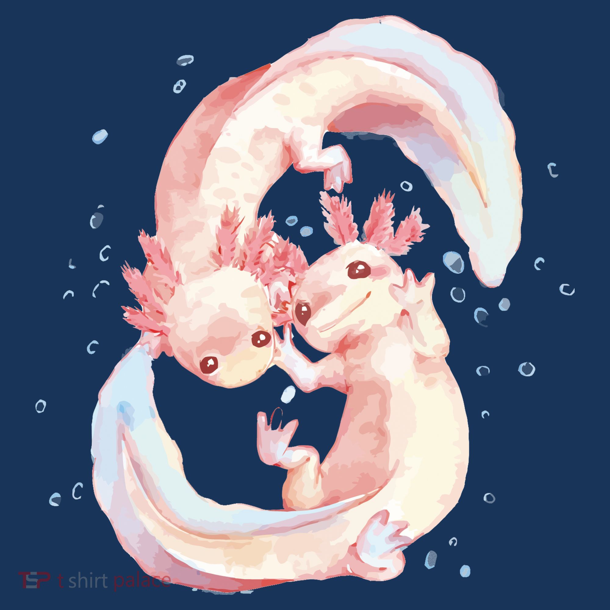 Axolotl Ying Yang Pom Pom 12in Knit Beanie