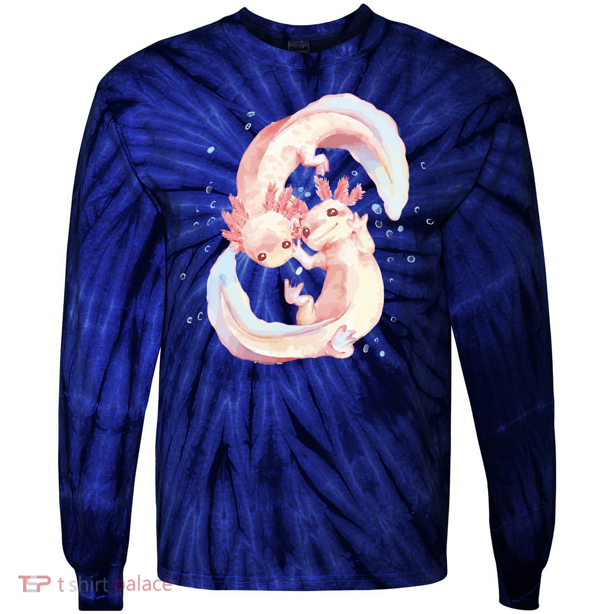 Axolotl Ying Yang Tie-Dye Long Sleeve Shirt