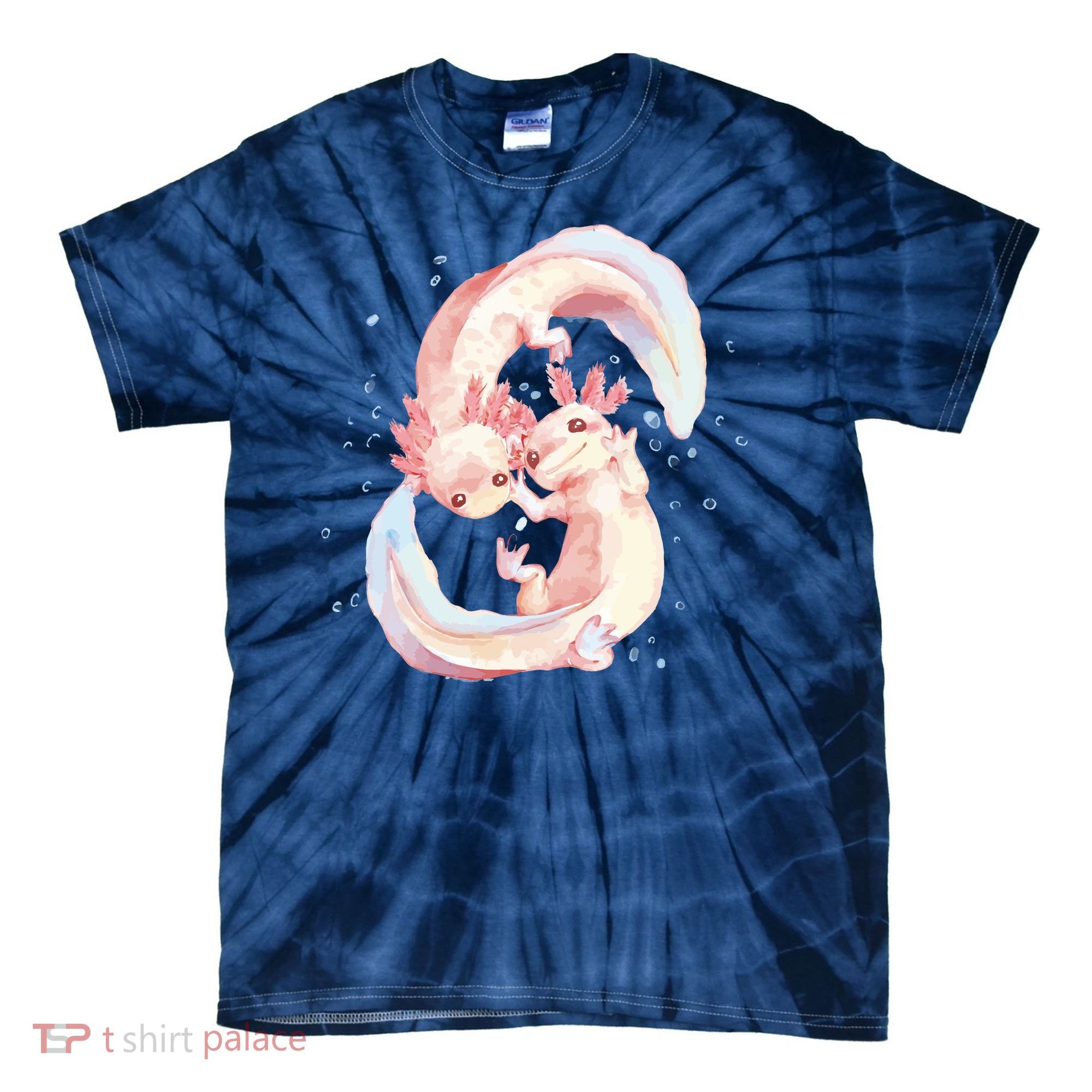 Axolotl Ying Yang Tie-Dye T-Shirt