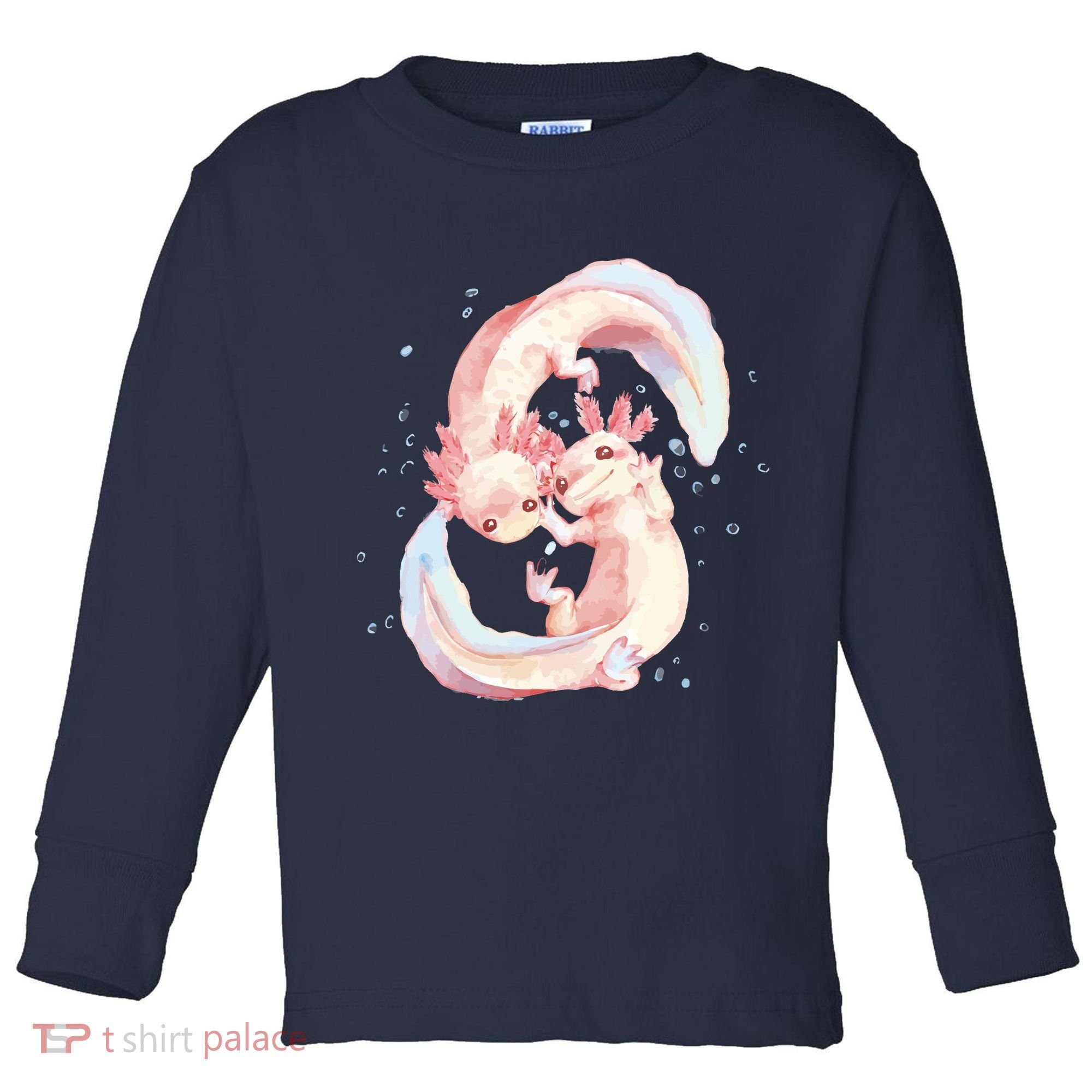 Axolotl Ying Yang Toddler Long Sleeve Shirt