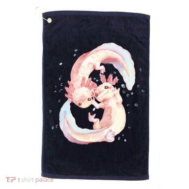 Axolotl Ying Yang Golf Towel