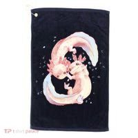 Axolotl Ying Yang Golf Towel thumb 0