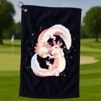 Axolotl Ying Yang Golf Towel thumb 1