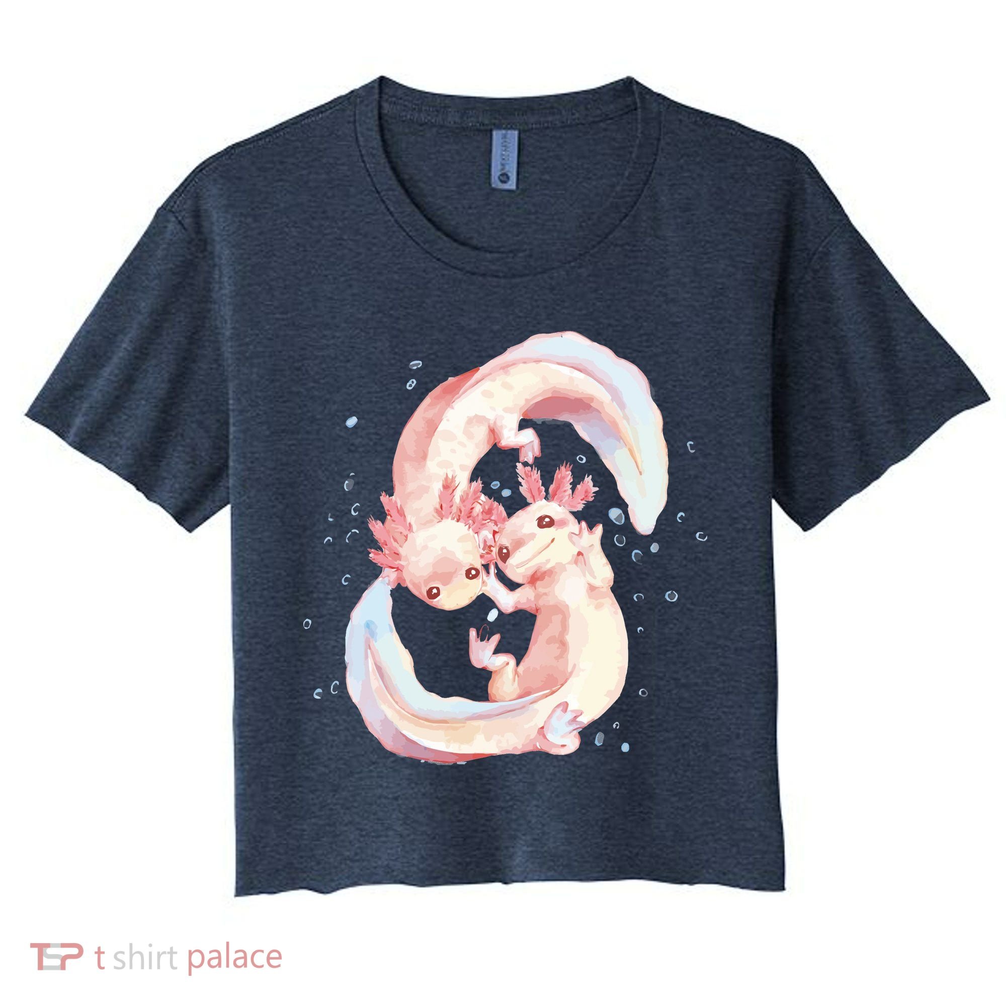 Axolotl Ying Yang Women's Crop Top Tee