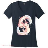 Axolotl Ying Yang Women's V-Neck T-Shirt thumb 0