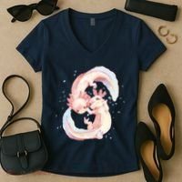 Axolotl Ying Yang Women's V-Neck T-Shirt thumb 2