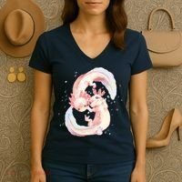 Axolotl Ying Yang Women's V-Neck T-Shirt thumb 3