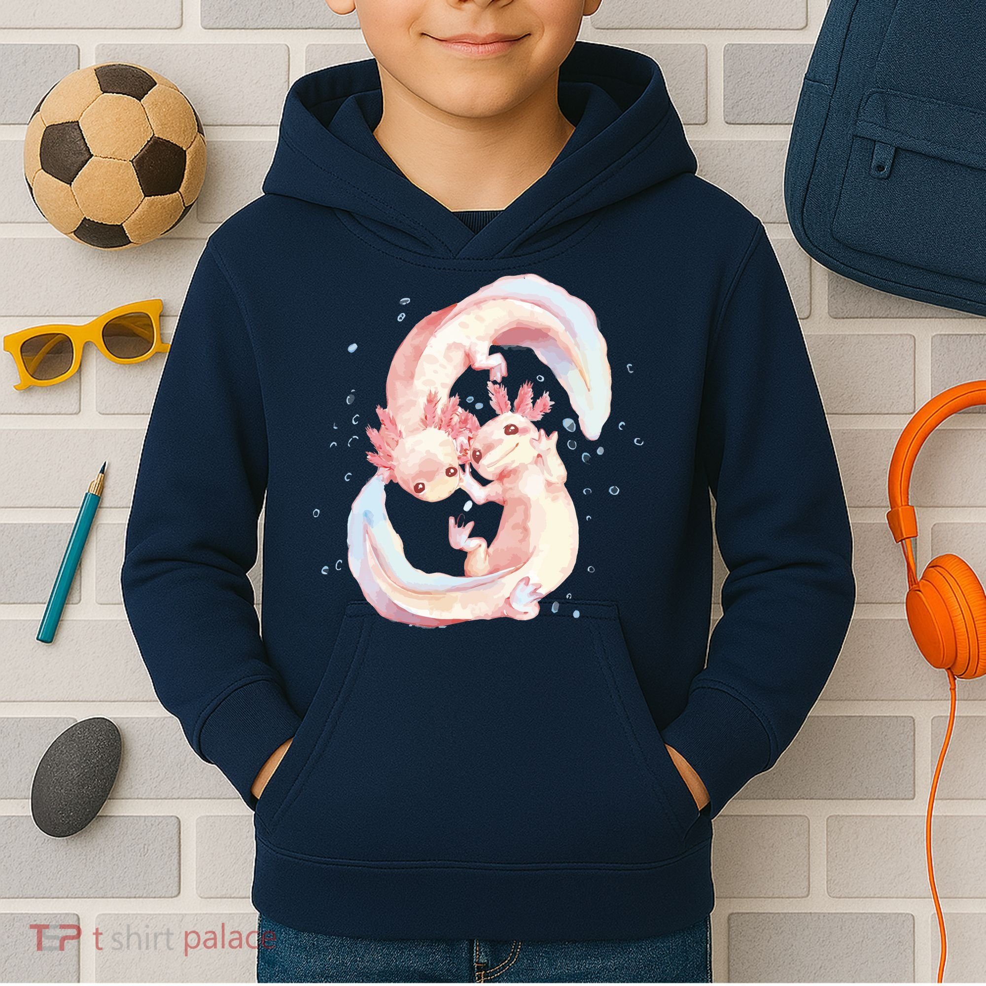 Axolotl Ying Yang Kids Hoodie