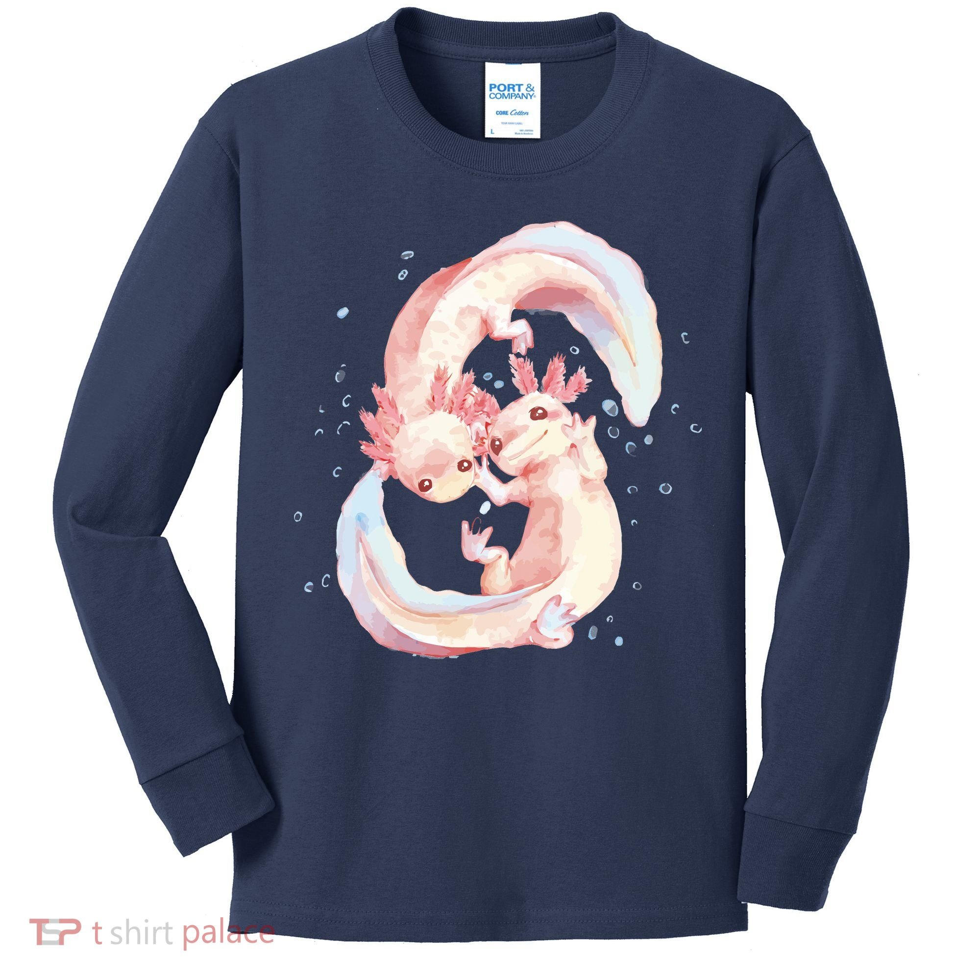 Axolotl Ying Yang Kids Long Sleeve Shirt