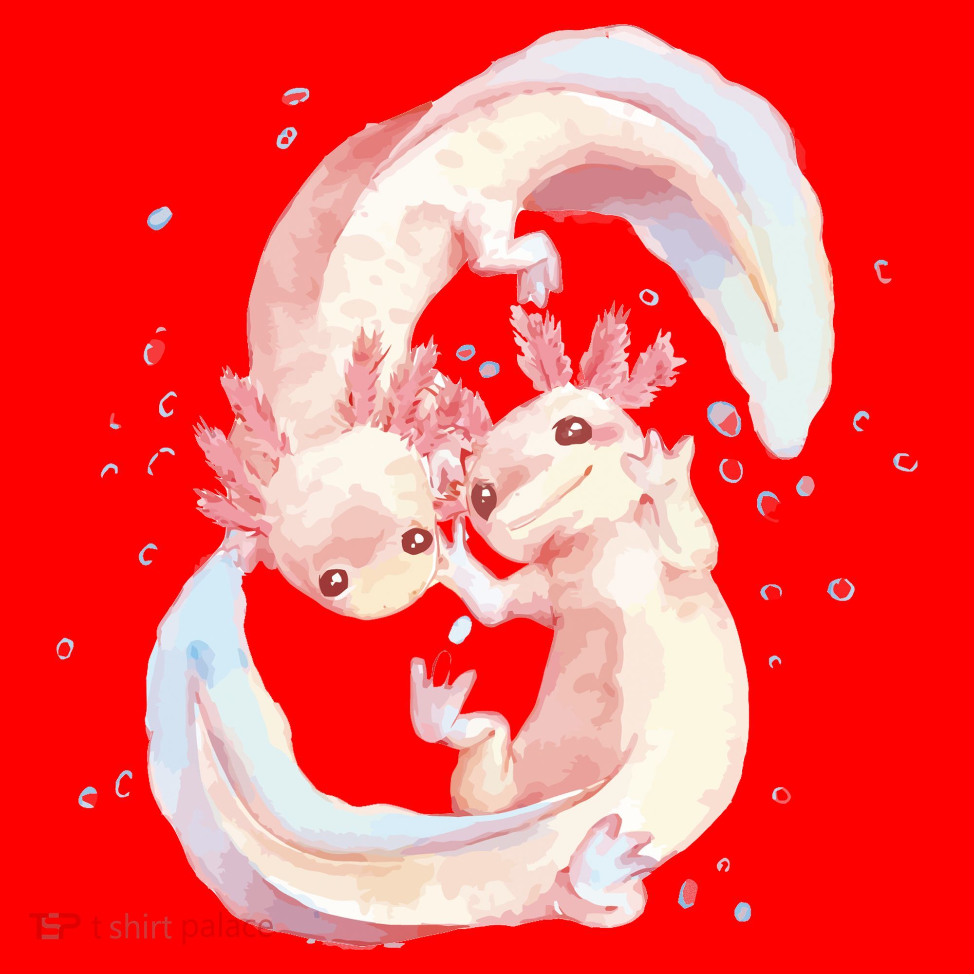 Axolotl Ying Yang Santa Hat