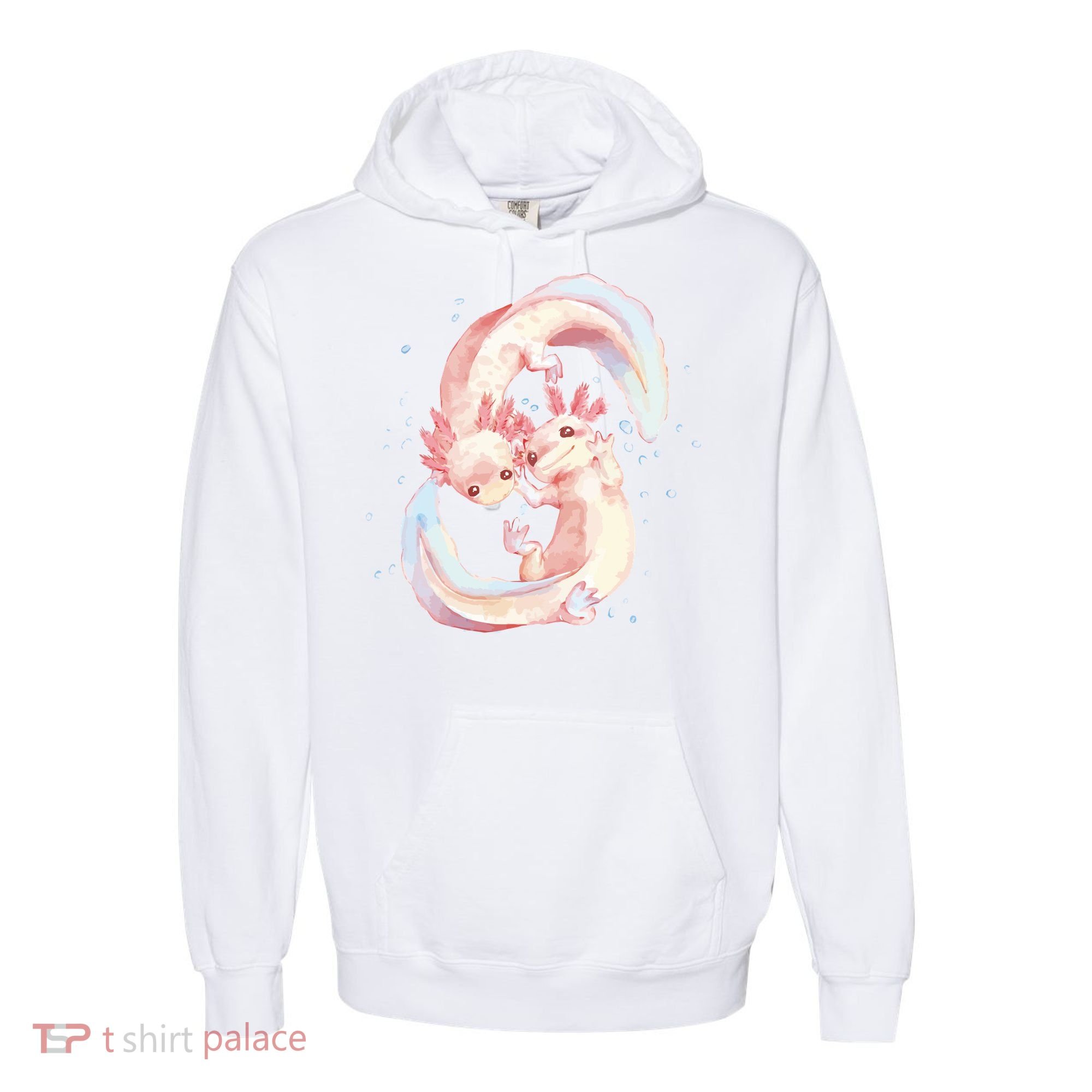Axolotl Ying Yang Comfort Colors Garment-Dyed Hooded Sweatshirt