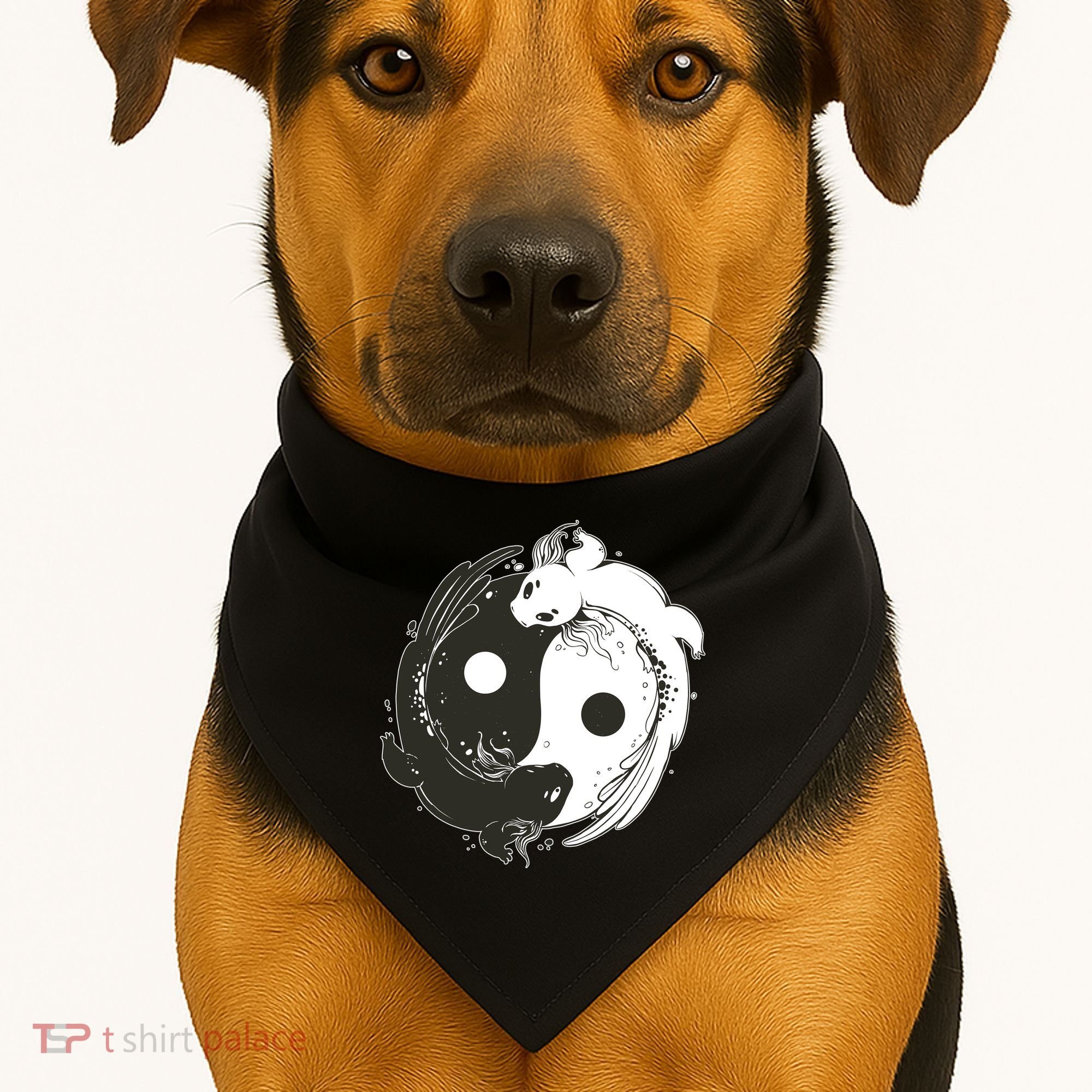 Axolotl Yin Yang USA-Made Doggie Bandana