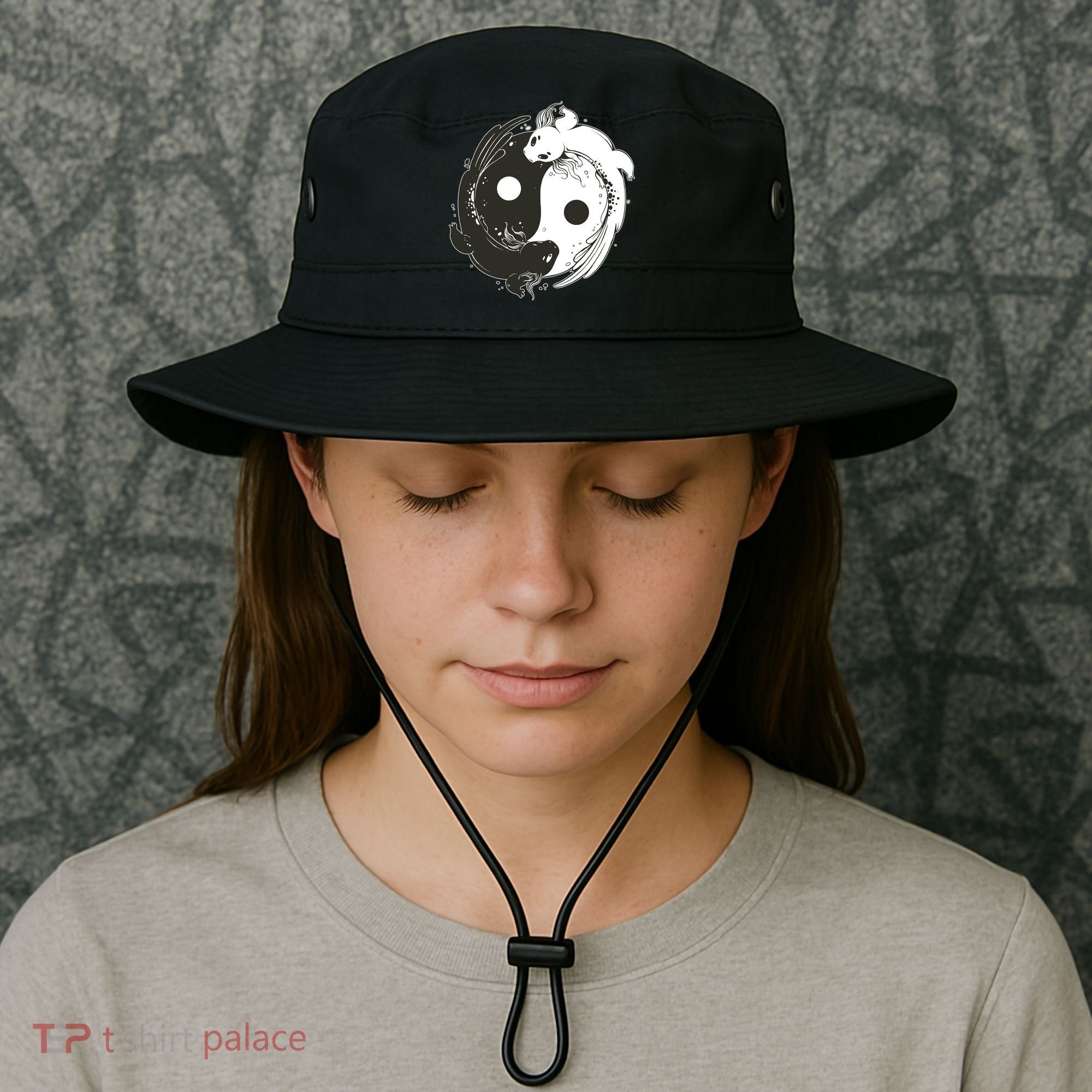 Axolotl Yin Yang Bucket Hat
