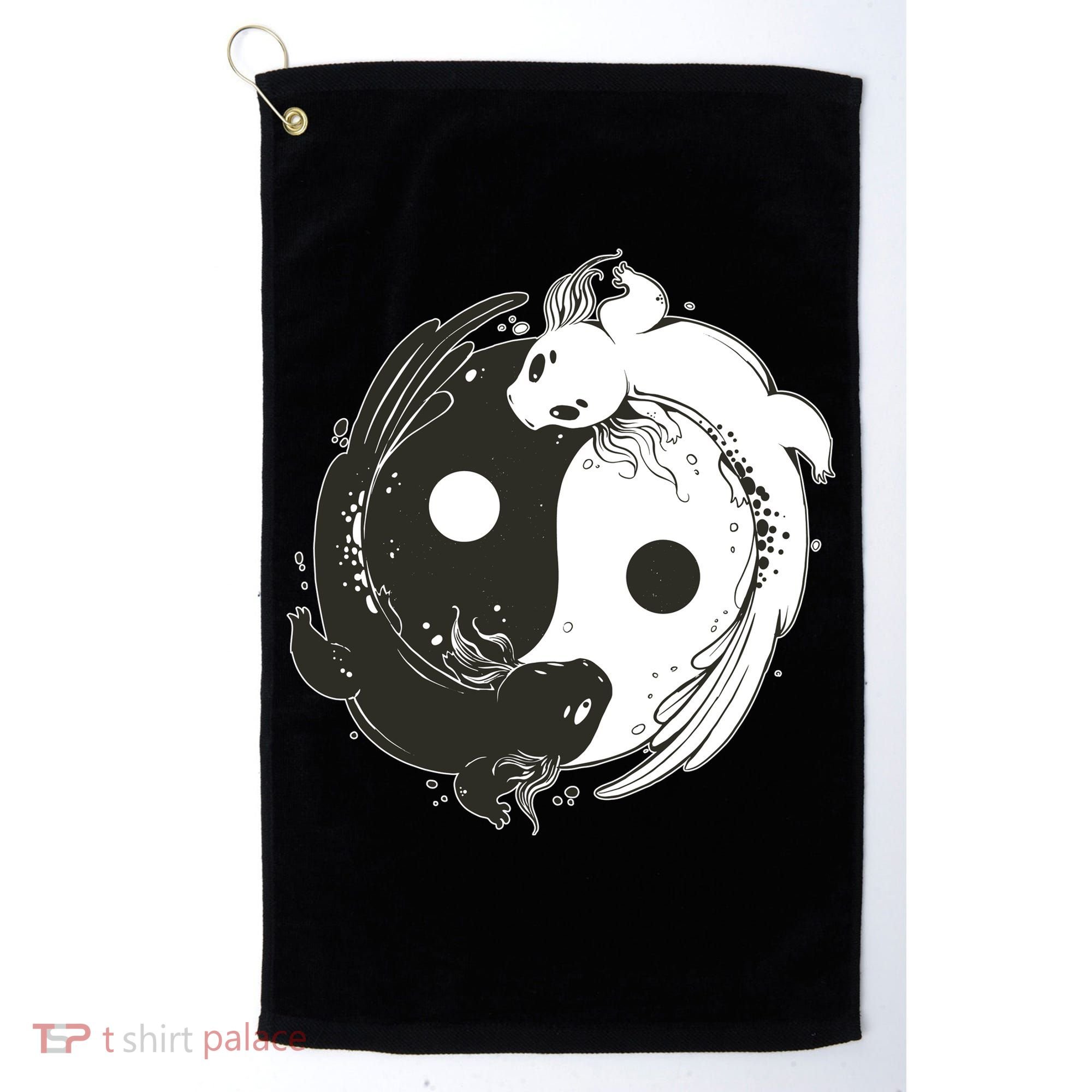 Axolotl Yin Yang Golf Towel
